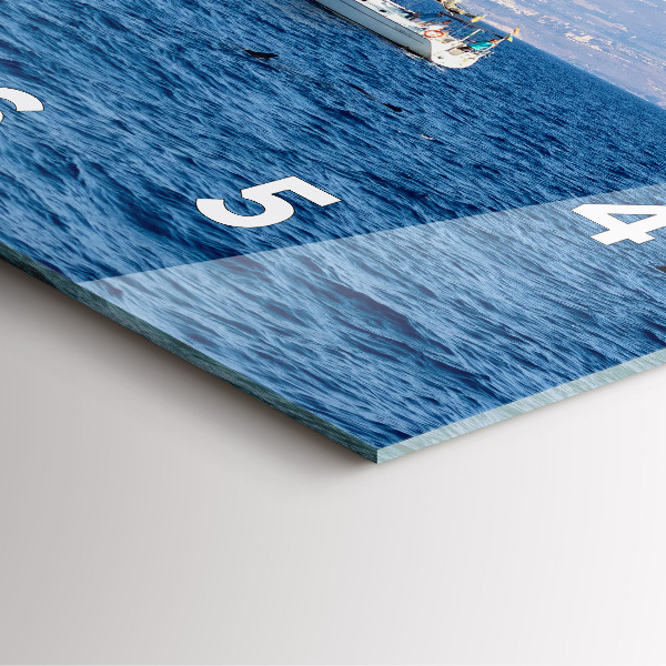 Čtvercové nástěnné hodiny Jachta na Tenerife