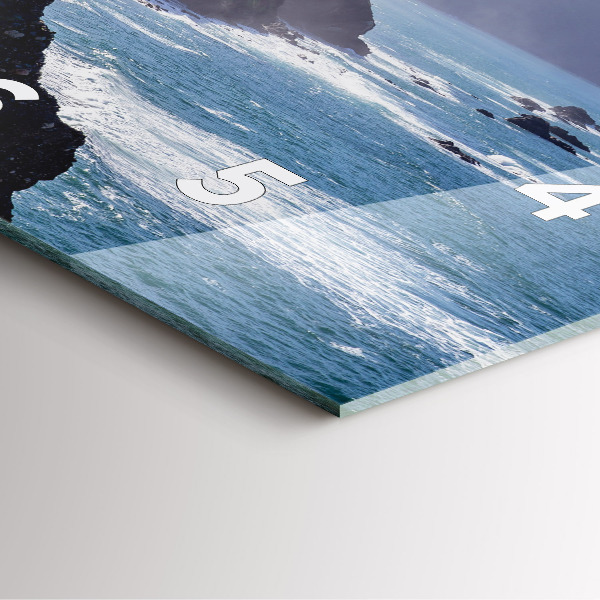 Čtvercové nástěnné hodiny Hory u oceánu