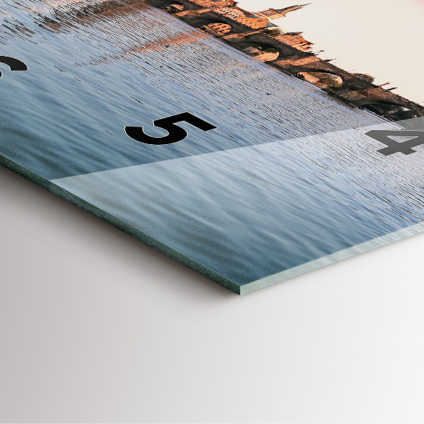 Čtvercové nástěnné hodiny Karlův most v Praze