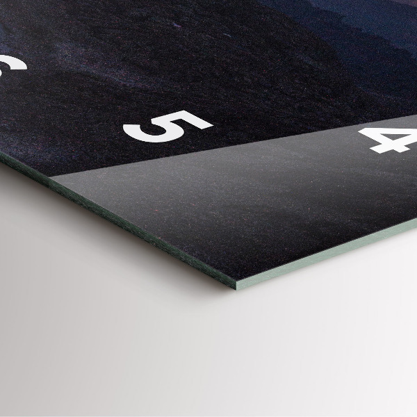 Čtvercové nástěnné hodiny Hory při západu slunce