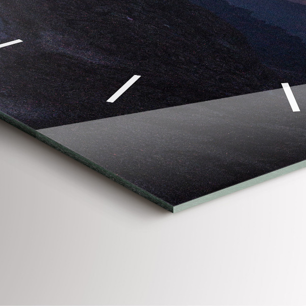 Čtvercové nástěnné hodiny Hory při západu slunce