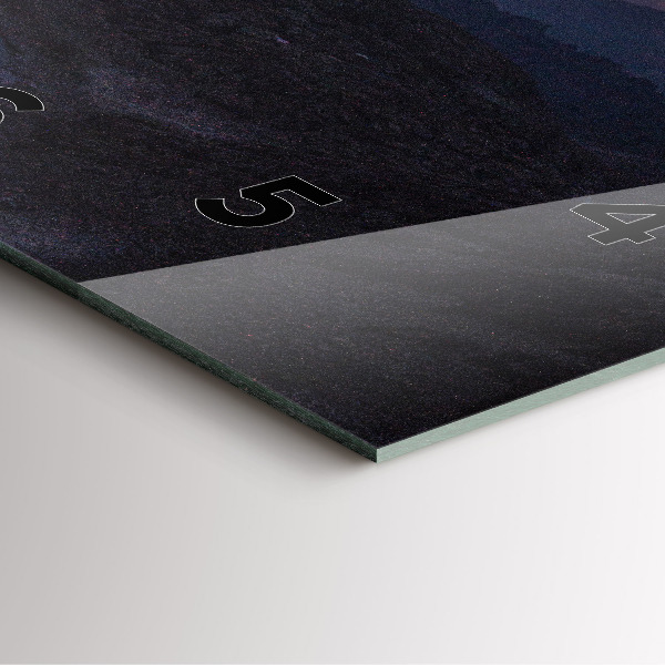 Čtvercové nástěnné hodiny Hory při západu slunce