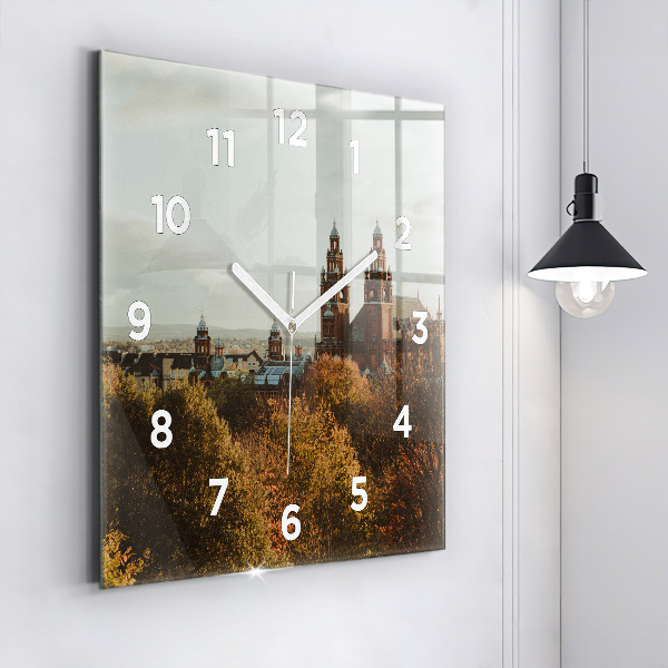 Čtvercové nástěnné hodiny Umělecká galerie v Glasgow