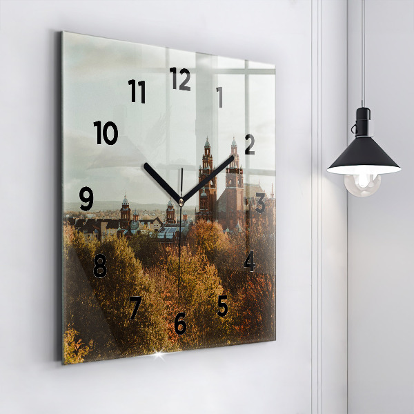 Čtvercové nástěnné hodiny Umělecká galerie v Glasgow