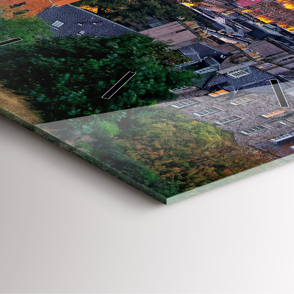 Čtvercové nástěnné hodiny Edinburgh z Calton Hill