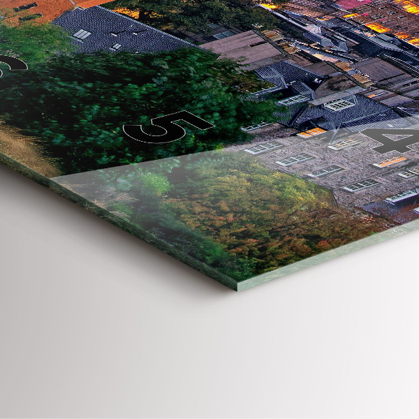 Čtvercové nástěnné hodiny Edinburgh z Calton Hill