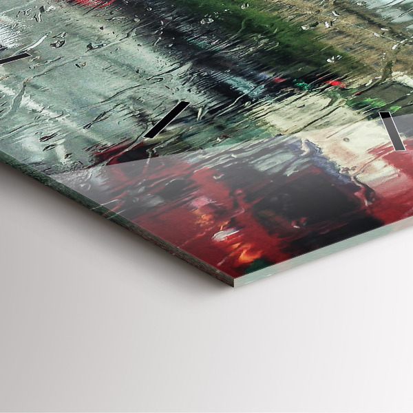 Čtvercové nástěnné hodiny Deštivý Londýn