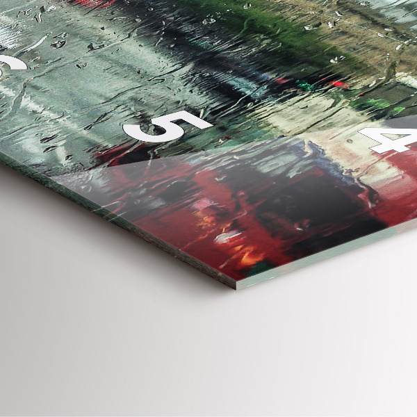 Čtvercové nástěnné hodiny Deštivý Londýn