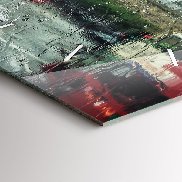 Čtvercové nástěnné hodiny Deštivý Londýn