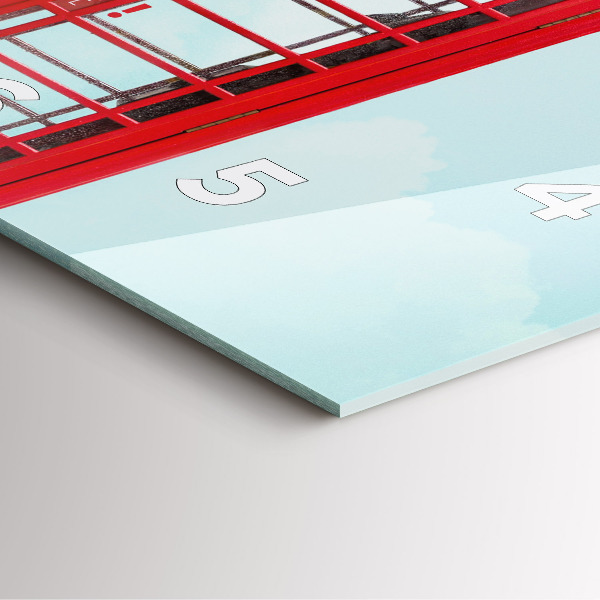 Čtvercové nástěnné hodiny Telefonní budka