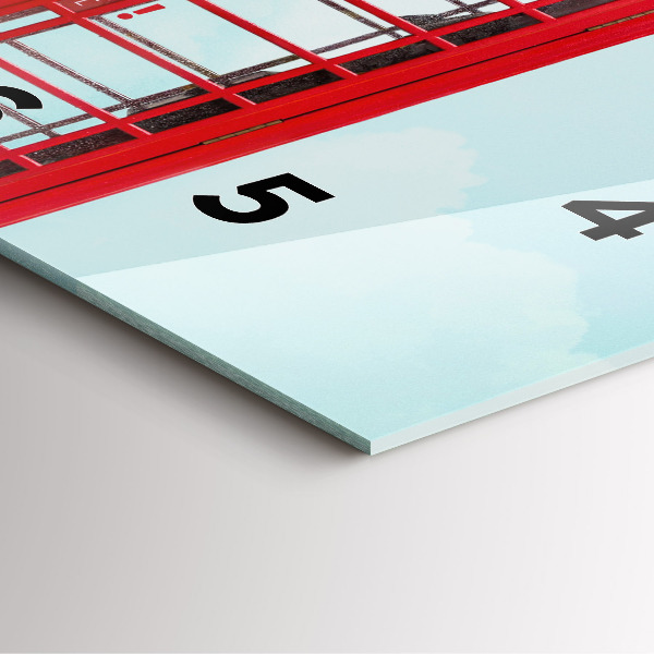 Čtvercové nástěnné hodiny Telefonní budka