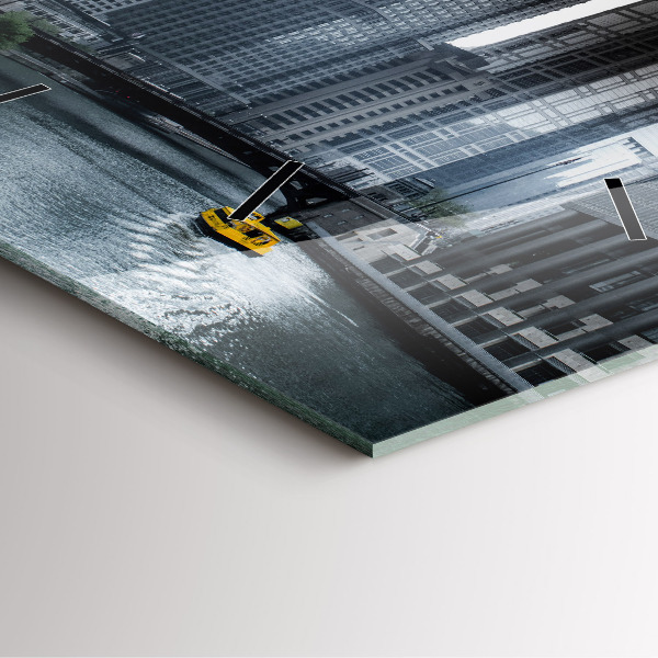 Čtvercové nástěnné hodiny Panorama města