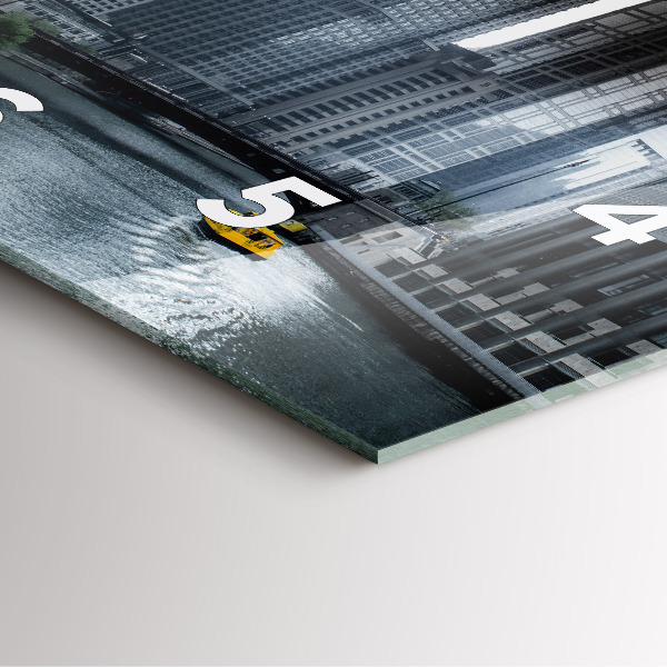 Čtvercové nástěnné hodiny Panorama města