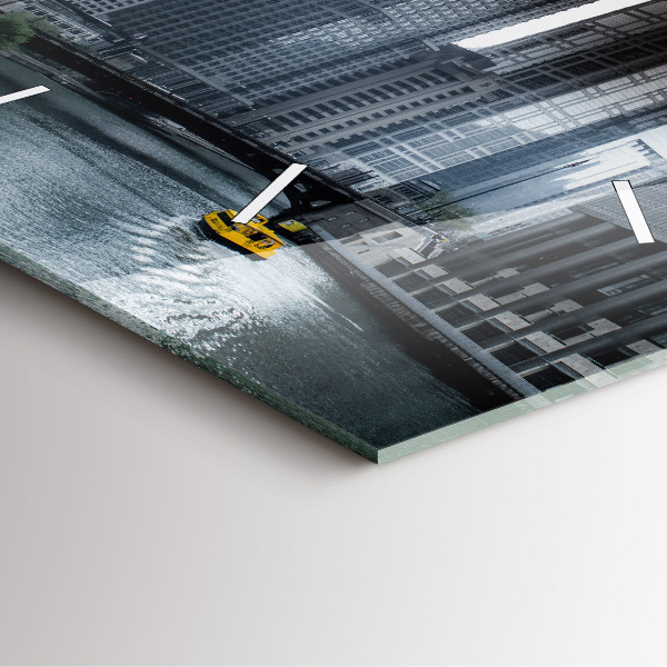 Čtvercové nástěnné hodiny Panorama města