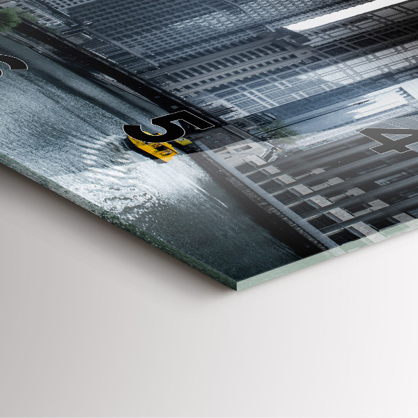 Čtvercové nástěnné hodiny Panorama města