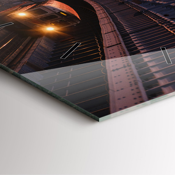 Čtvercové nástěnné hodiny Most Benjamina Franklina