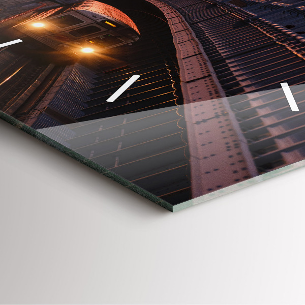 Čtvercové nástěnné hodiny Most Benjamina Franklina