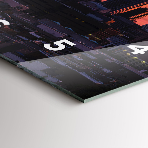 Čtvercové nástěnné hodiny Panorama Filadelfie