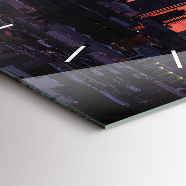 Čtvercové nástěnné hodiny Panorama Filadelfie