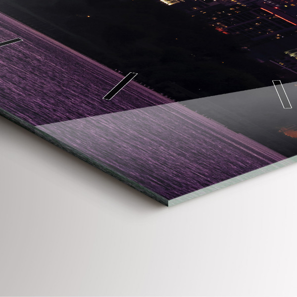 Čtvercové nástěnné hodiny Panorama Filadelfie