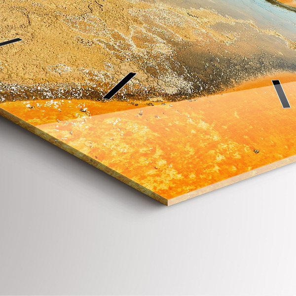 Čtvercové nástěnné hodiny Jezero s horami