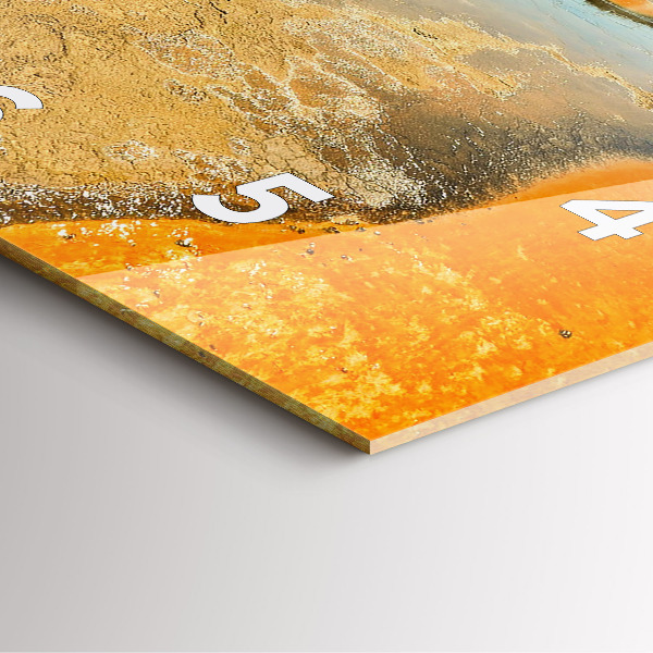 Čtvercové nástěnné hodiny Jezero s horami