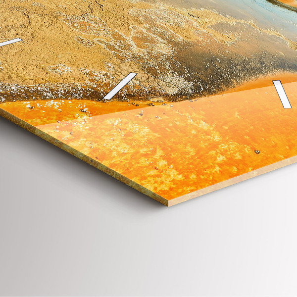 Čtvercové nástěnné hodiny Jezero s horami