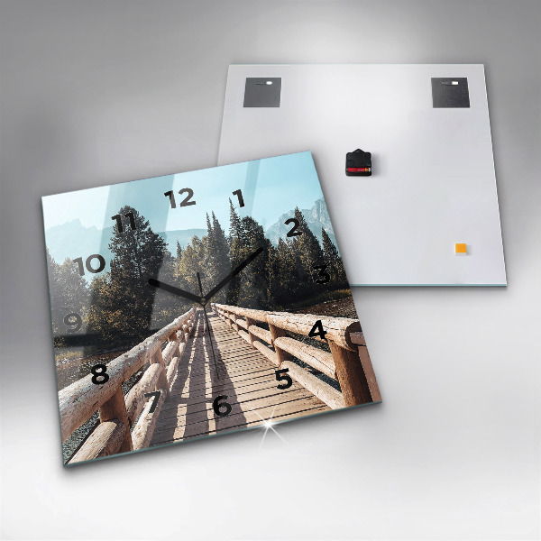 Čtvercové nástěnné hodiny Hory v Yellowstonu