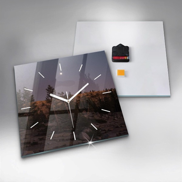 Čtvercové nástěnné hodiny Kamenitá cesta v Yosemitech