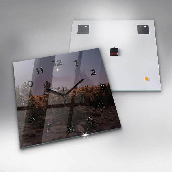 Čtvercové nástěnné hodiny Kamenitá cesta v Yosemitech