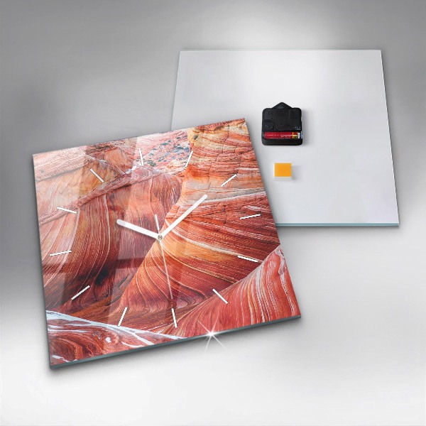 Čtvercové nástěnné hodiny Malebný Grand Canyon