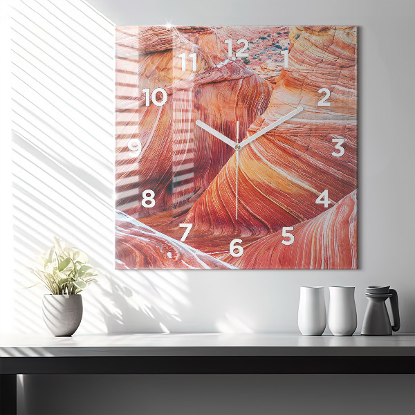 Čtvercové nástěnné hodiny Malebný Grand Canyon