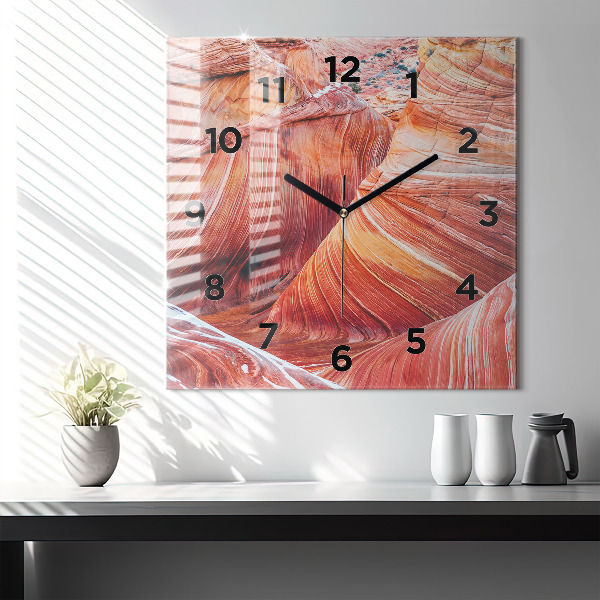 Čtvercové nástěnné hodiny Malebný Grand Canyon