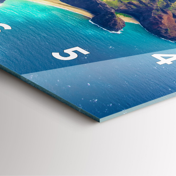 Čtvercové nástěnné hodiny Moře na Havaji