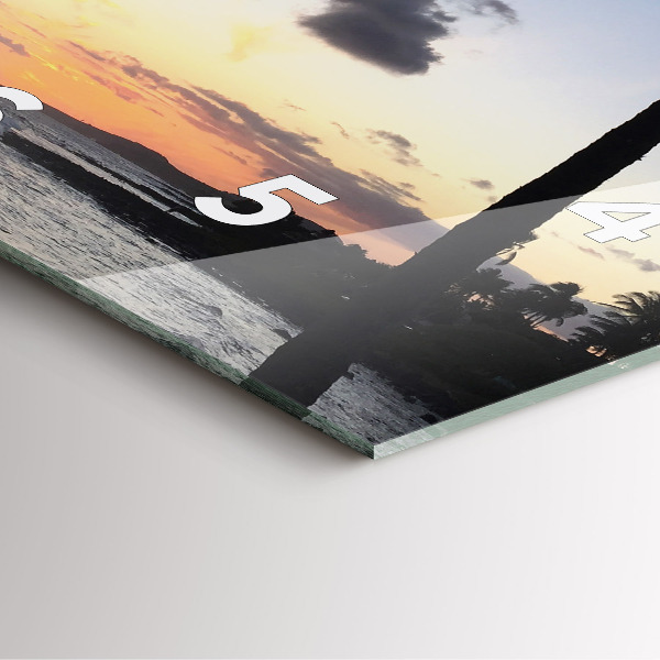 Čtvercové nástěnné hodiny Palma a východ slunce