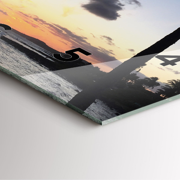 Čtvercové nástěnné hodiny Palma a východ slunce