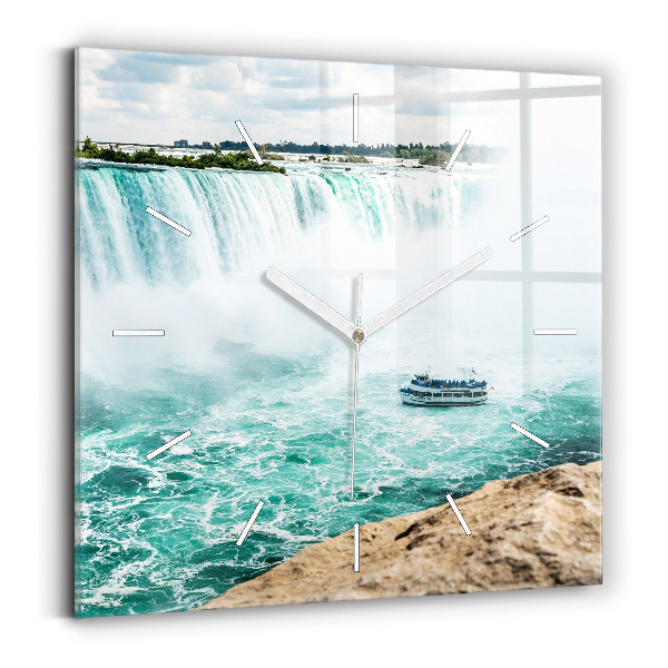 Čtvercové nástěnné hodiny Loď a Niagara
