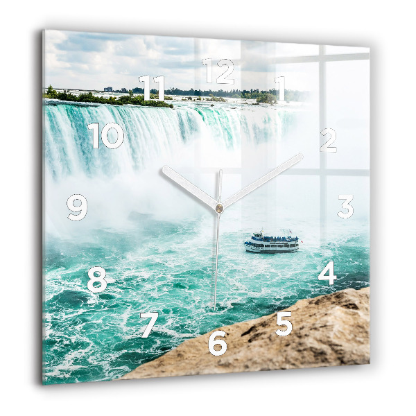 Čtvercové nástěnné hodiny Loď a Niagara