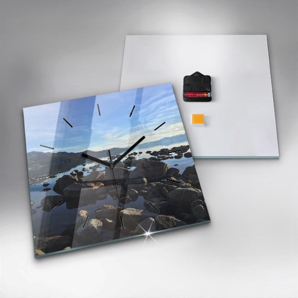 Čtvercové nástěnné hodiny Pohled na moře