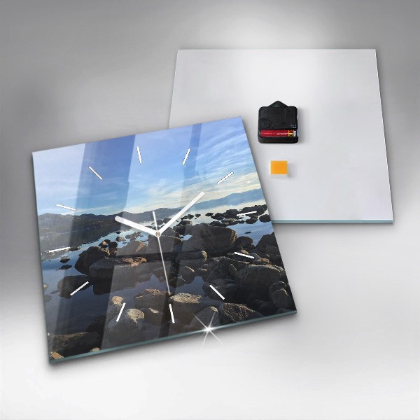 Čtvercové nástěnné hodiny Pohled na moře