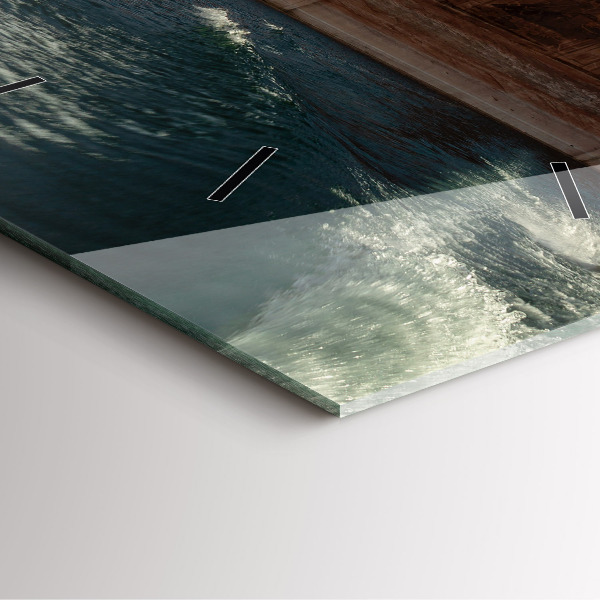 Čtvercové nástěnné hodiny Osoba na vodních lyžích