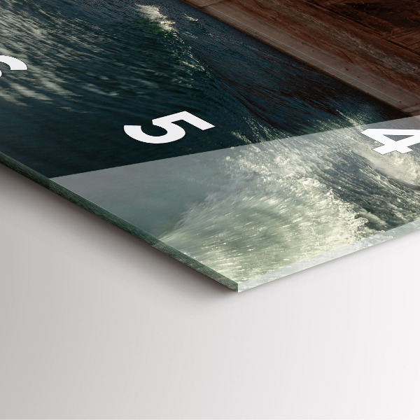 Čtvercové nástěnné hodiny Osoba na vodních lyžích