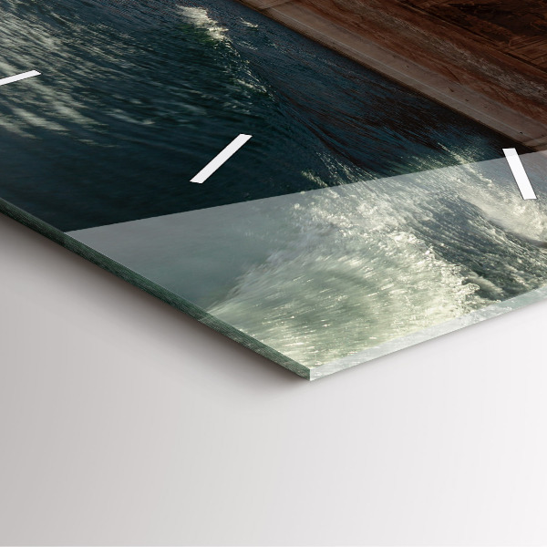 Čtvercové nástěnné hodiny Osoba na vodních lyžích