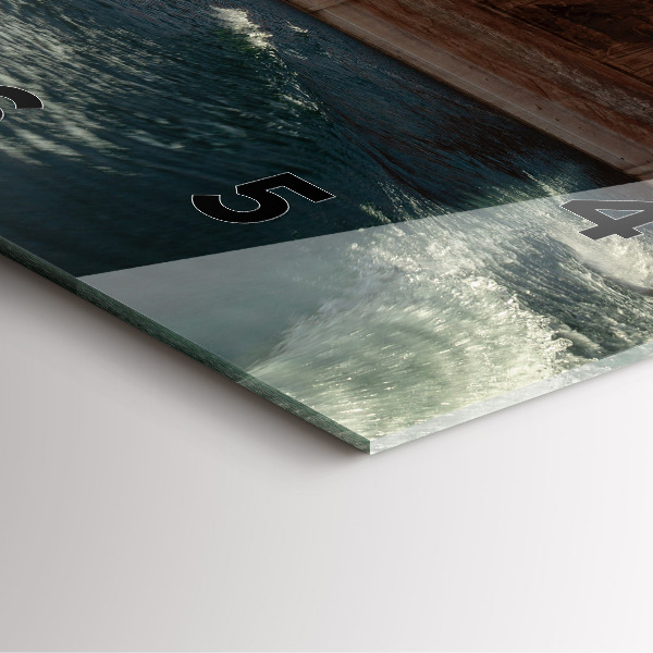 Čtvercové nástěnné hodiny Osoba na vodních lyžích