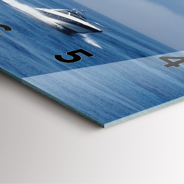 Čtvercové nástěnné hodiny Plovoucí loď na oceánu