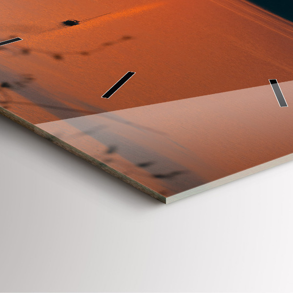 Čtvercové nástěnné hodiny Balaton ve večerních hodinách