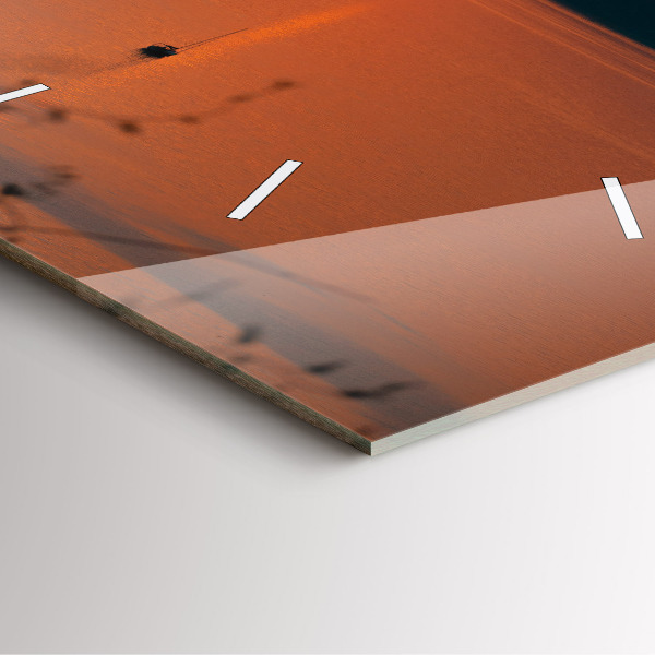 Čtvercové nástěnné hodiny Balaton ve večerních hodinách