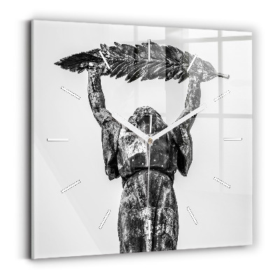 Čtvercové nástěnné hodiny Socha Svobody v Budapešti