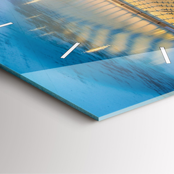 Čtvercové nástěnné hodiny Západ slunce ve městě