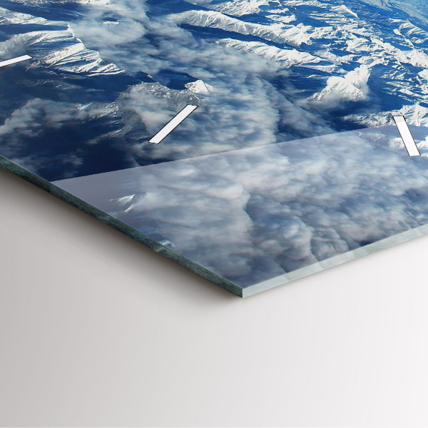 Čtvercové nástěnné hodiny Horská krajina Pyrenejí